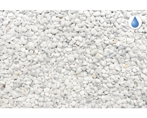 Weißer Zierkies als Schüttmaterial