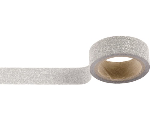 Klebeband Washi Tape 15 mm x 5 m silber