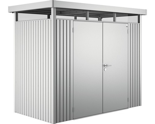 Gerätehaus biohort HighLine H1 Doppeltür 275 x 155 cm silber-metallic