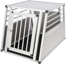 Hundebox aus Aluminium mit offener Tür