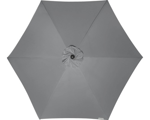 Grauer Sonnenschirm von oben