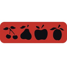 Illustration mit Kirschen, Birne, Apfel und Pflaume