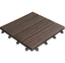 Klickfliese WPC 3D Holzstruktur 30x30 cm braun