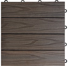 Klickfliese WPC 3D Holzstruktur 30x30 cm braun