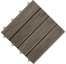 Klickfliese WPC 3D Holzstruktur 30x30 cm braun