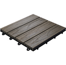 Klickfliese WPC 3D Holzstruktur 30x30 cm braun