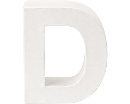 Buchstabe D Pappe 10x3,5 cm weiß