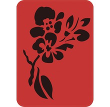 Blumenmuster auf rotem Grund