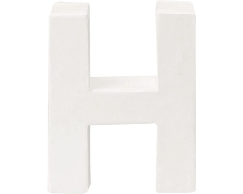 Buchstabe H Pappe 10x3,5 cm weiß