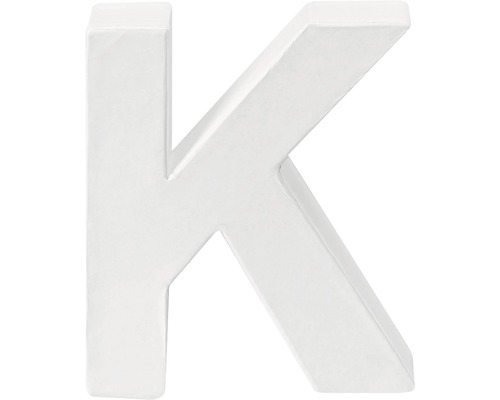 Buchstabe K Pappe 10x3,5 cm weiß