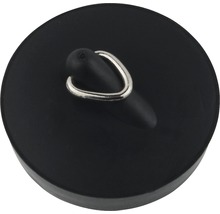 Schwarzer Gummi-Waschbeckenstöpsel mit Ring