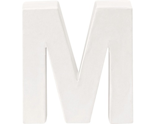 Buchstabe M Pappe 10x3,5 cm weiß
