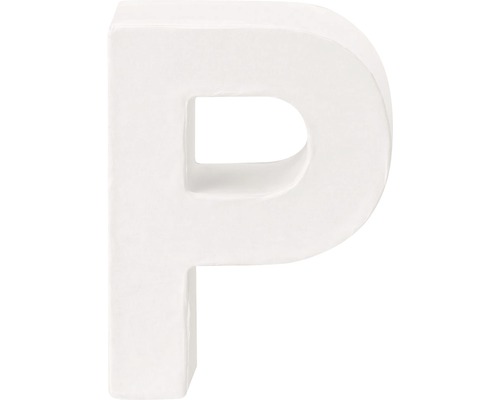 Buchstabe P Pappe 10x3,5 cm weiß