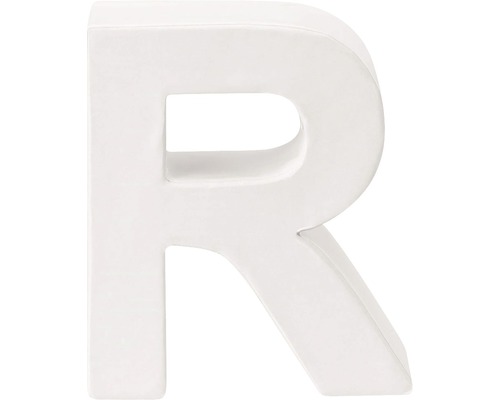 Buchstabe R Pappe 10x3,5 cm weiß