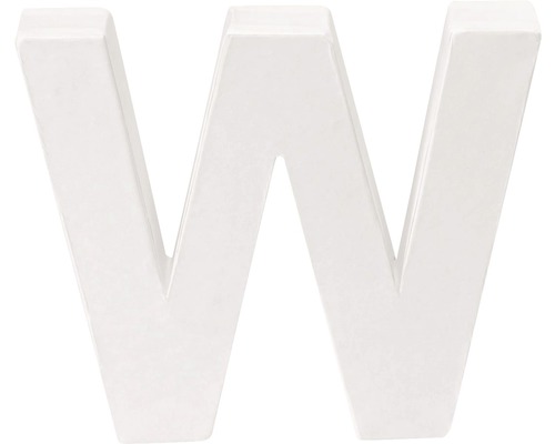 Buchstabe W Pappe 10x3,5 cm weiß