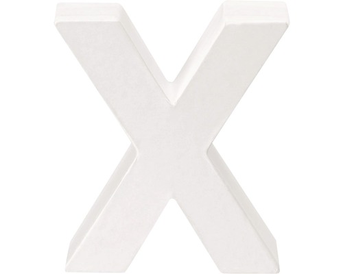 Buchstabe X Pappe 10x3,5 cm weiß