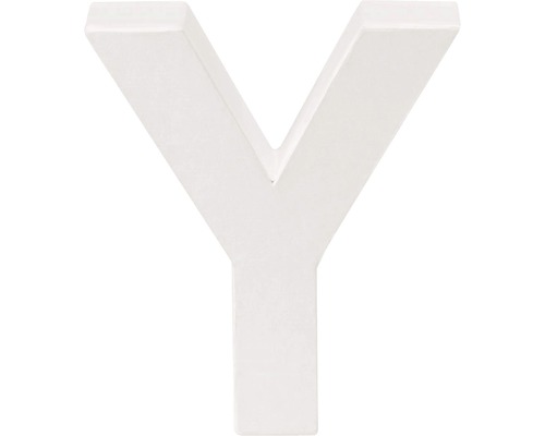 Buchstabe Y Pappe 10x3,5 cm weiß