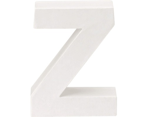 Buchstabe Z Pappe 10x3,5 cm weiß