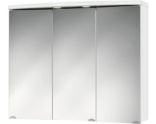 LED-Spiegelschrank Jokey Ancona 3-türig 83x69x25 cm weiß