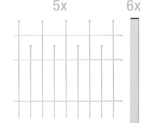 Zaun-Grundset ALBERTS Madrid zum Einbetonieren 10 x 0,75 m feuerverzinkt