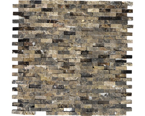 Natursteinmosaik Marmor XNC 3D76 30,5x30,5 cm braun