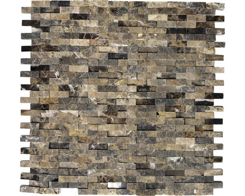 Natursteinmosaik Marmor XNC 3D76 30,5x30,5 cm braun Mosaikfliese aus Naturstein