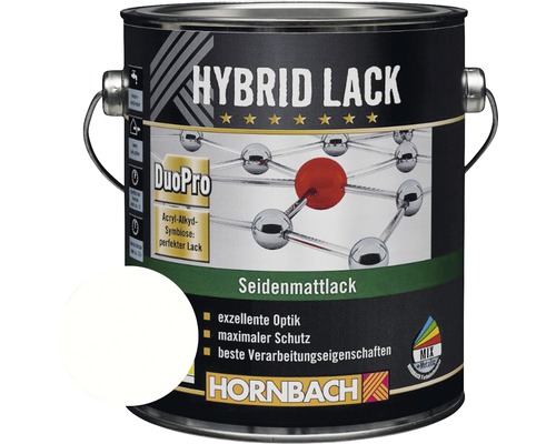 HORNBACH Buntlack Hybridlack Möbellack seidenmatt glacierweiß 2 L Hybridlack seidenmatt im Metalleimer
