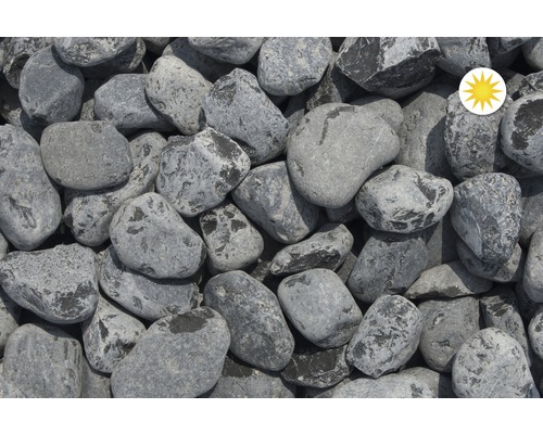 Graue Zierkiesel Steine für den Garten