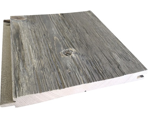 Faseprofil Fichte "A" gehackt grau 21x195x2650 mm Holzpaneel mit Nut-Feder-Verbindung