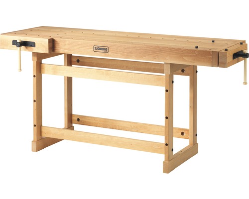 Hobelbank Sjöbergs Scandi Plus 1825 Werkbank aus Holz mit Schraubstock