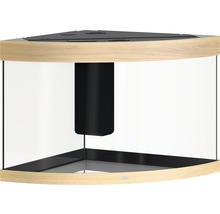 Eckaquarium mit Holzrahmen und Innenfilter
