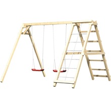 Holzschaukel mit Kletterleiter für den Garten