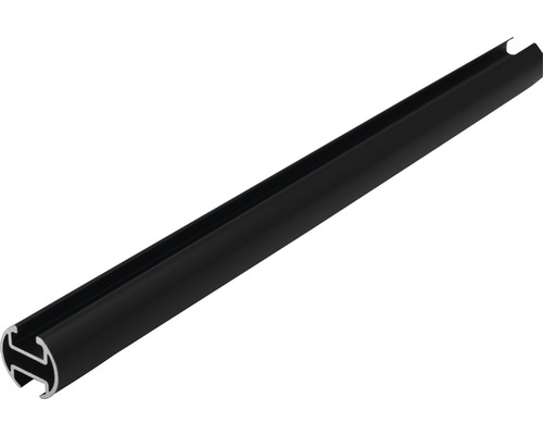 Vorhangstange mit Innenlauf II Rivoli schwarz 160 cm Ø 20 mm Aluminiumprofil zur Befestigung von LED-Streifen