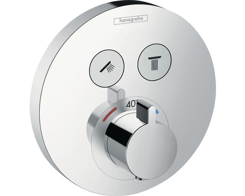 Unterputz Thermostat-Brausearmatur hansgrohe Shower Select S chrom glänzend Hansgrohe Logo. Thermostatarmatur zur Steuerung der Wassertemperatur und des Wasserdurchflusses.