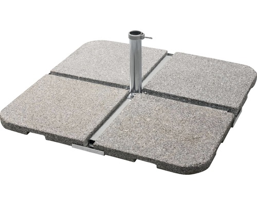 Kreuzschirmständer Ampelschirmständer Schneider Stahl 6 kg silber Gastroausführung Quadratischer Sonnenschirmständer aus Granit mit Stahlrohr