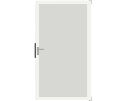 Einzeltor GroJa Belfort rechts ohne Pfosten Rahmen silber 100 x 180 cm satiniert Tür mit Griff