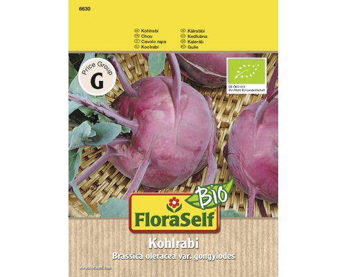 Bio Kohlrabi blau FloraSelf Bio samenfestes Saatgut Gemüsesamen