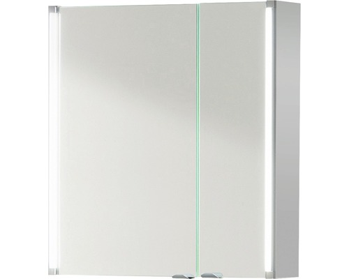 LED-Spiegelschrank basano Silver-Line 2-türig 60x67x16,5 cm weiß