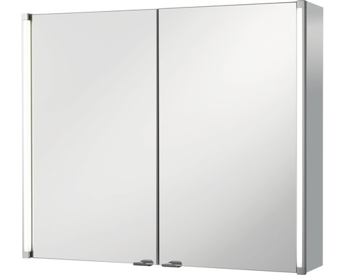LED-Spiegelschrank basano Silver-Line 2-türig 80x67x16,5 cm weiß
