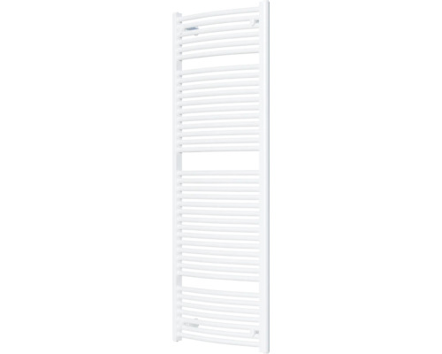 Weißer Badheizkörper mit gebogenen Heizrohren