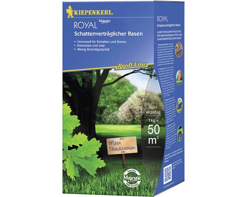 Rasensamen Kiepenkerl Schattenverträglicher Rasen 1 kg / 50 m² Kiepenkerl Royal Majestic Schattenverträglicher Rasen Packung