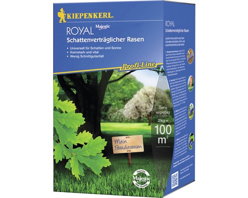Rasensamen Kiepenkerl Schattenverträglicher Rasen 2 kg / 100 m² Kiepenkerl Royal Schattenrasen Packung
