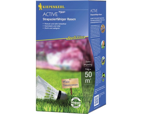 Rasensamen Kiepenkerl P.L. Active Strapazierfähiger Rasen 1 kg / 50 m²