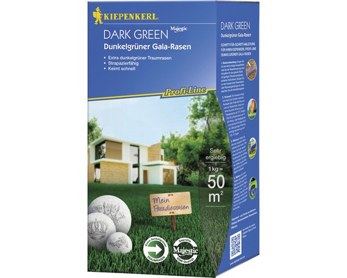 Rasensamen Kiepenkerl Dunkelgrüner Gala-Rasen 1 kg / 50 m² Verpackung Kiepenkerl Dark Green Gala-Rasen