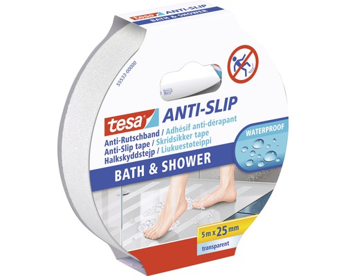 Tesa Antirutschband für Bad und Dusche, 5 Meter mal 25 Millimeter