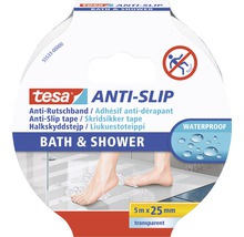 Tesa Antirutschband für Bad und Dusche, 5 Meter mal 25 Millimeter, transparent