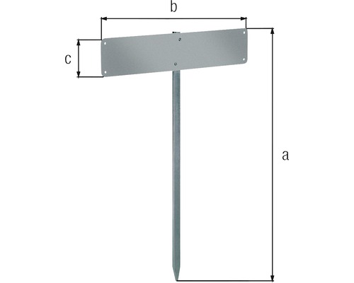 Dimensionsdarstellung von einem Gartenschild