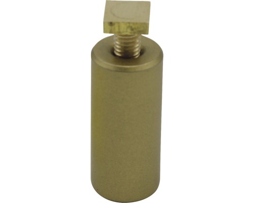 Messingfarbiger Gerätefuß mit Gewinde.