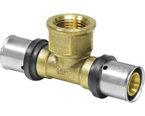 Press-T-Stück veporit für MSVR 16x1/2"IGx16mm T-Stück aus Messing mit Pressverbindung