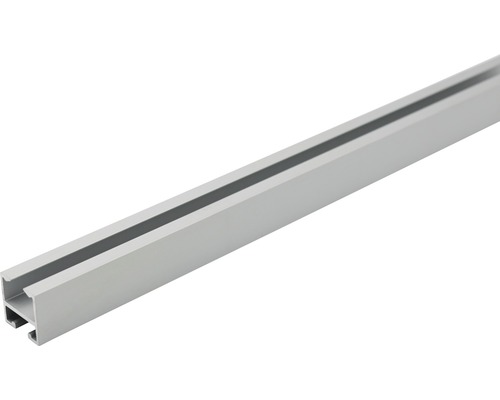 Vorhangstange mit Innenlauf II Helsinki silber 200 cm 18 x 18 mm Aluminiumprofil mit Nut